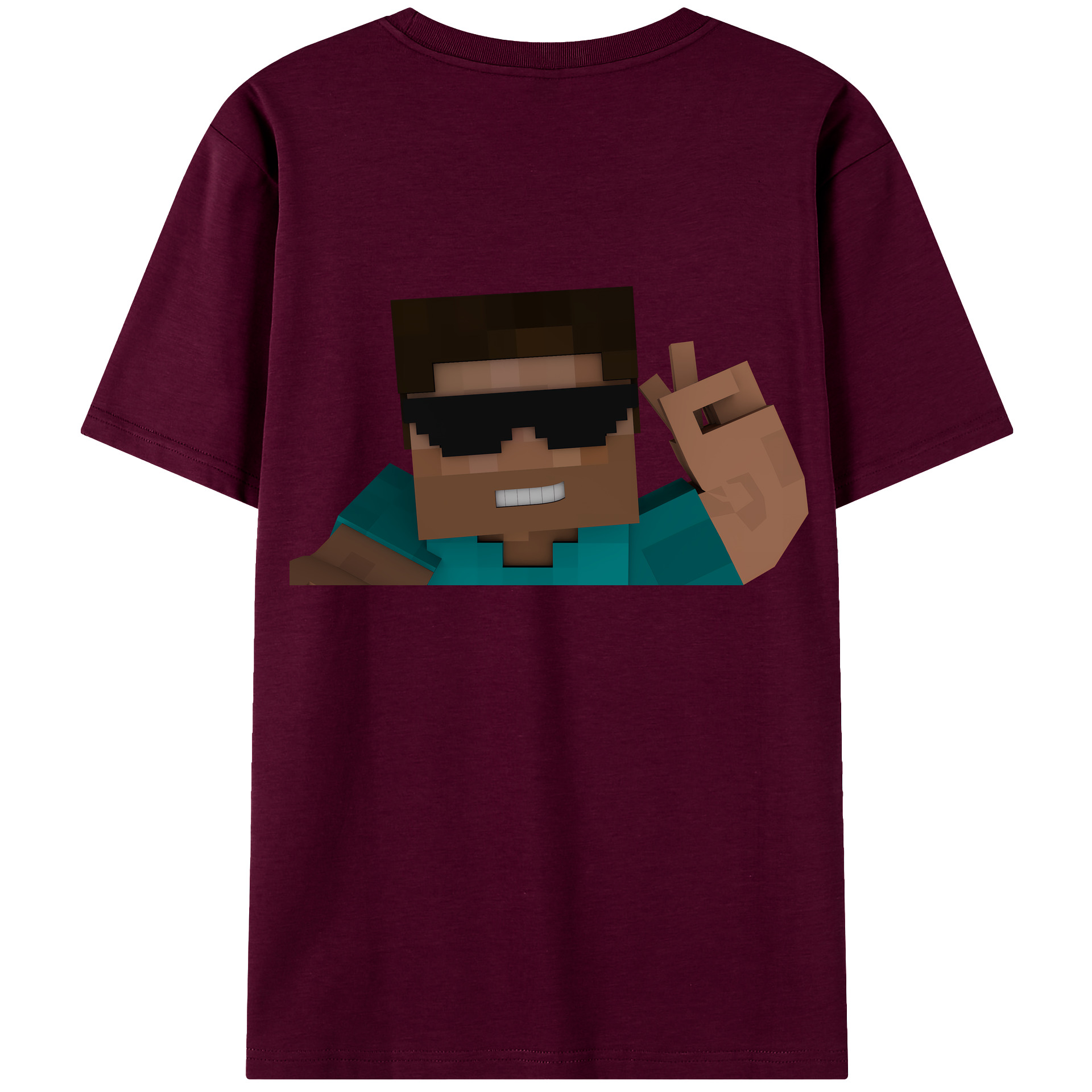（画像用） マインクラフト ブロックの世界 Minecraft MC Block world レディース半袖Tシャツ(バックプリント)